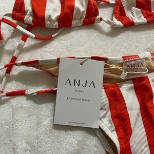 Anja Paris Red and White Striped Bikini